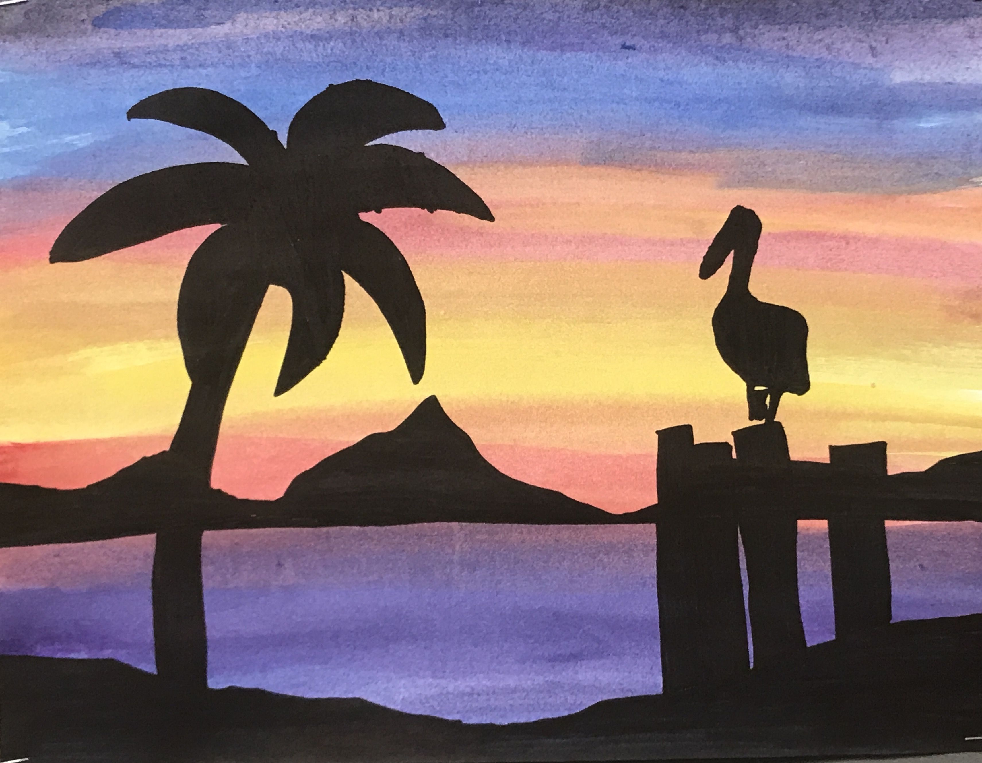 3422x2658 Middle School Watercolor Sunset Lesson - Middle School Watercolor