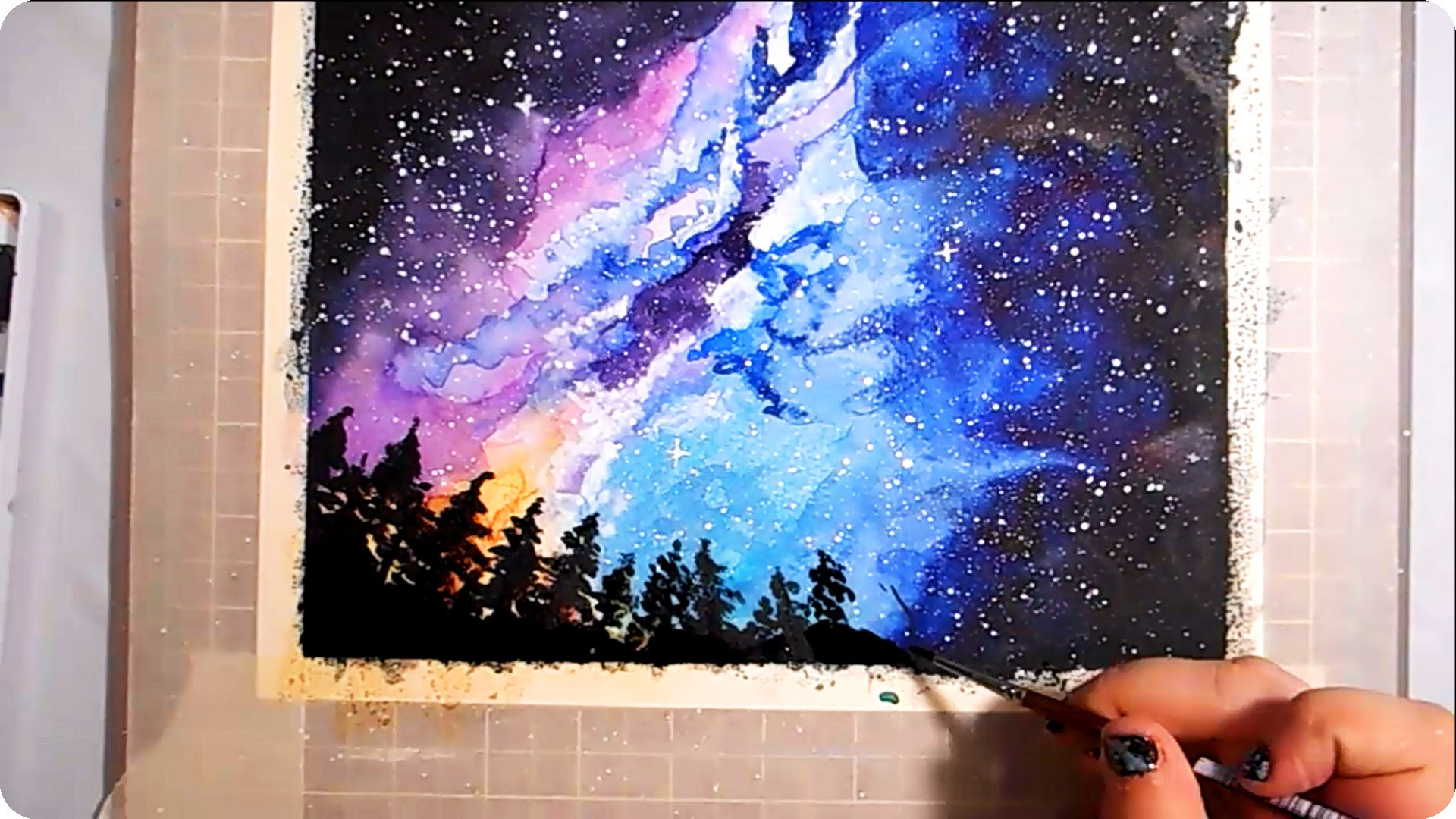 1920x1080 Milky Way Watercolor Speedpaint - Milky Way Watercolor