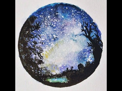 480x360 Milky Way Galaxy Watercolour Speed Painitng - Milky Way Watercolor