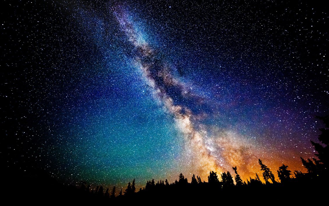 1131x707 Colorful Milky Way Hd (Supported All Resolutions) By Shaiderali On - Milky Way Watercolor