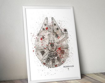 340x270 Millennium Falcon Patent Print Star Wars Print Millennium - Millennium Falcon Watercolor