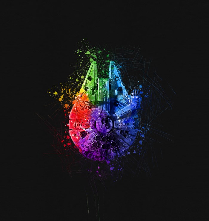 700x740 Millennium Falcon Splash Painting - Millennium Falcon Watercolor