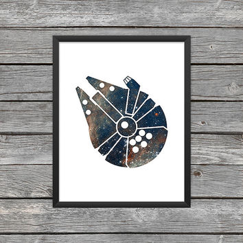 354x354 Millennium Falcon Wall Decal Vinyl From Amazon Star Wars Wall - Millennium Falcon Watercolor