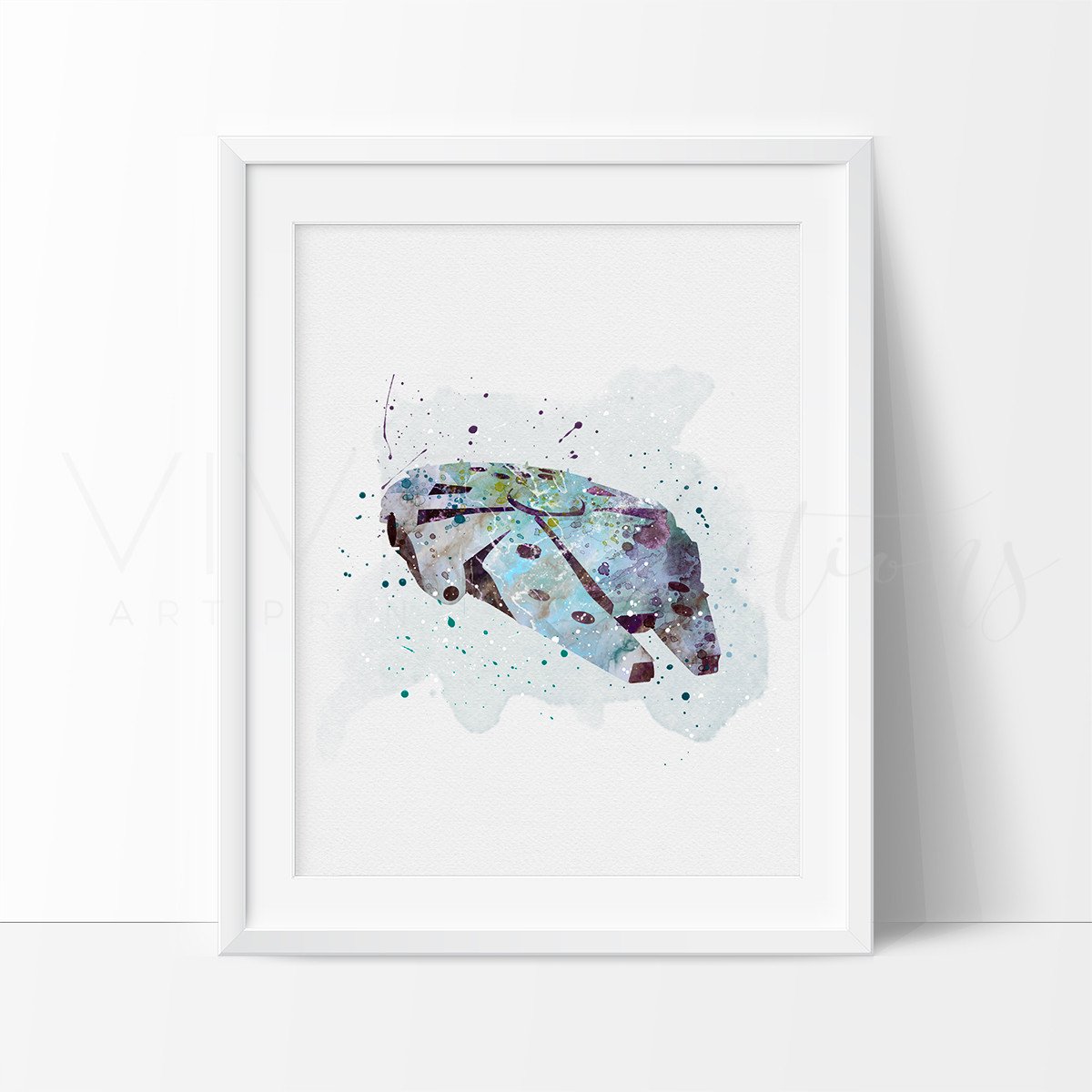 1200x1200 Star Wars Millenium Falcon Watercolor Nursery Art Print Wall Decor - Millennium Falcon Watercolor