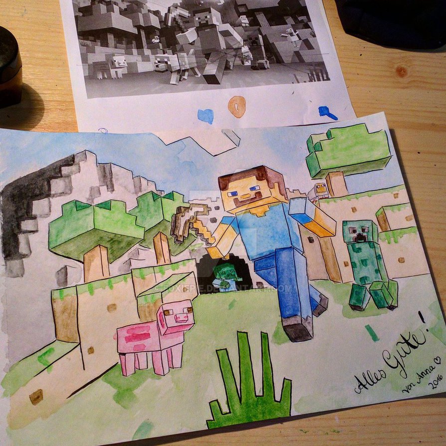 Minecraft Watercolor at Explore collection of