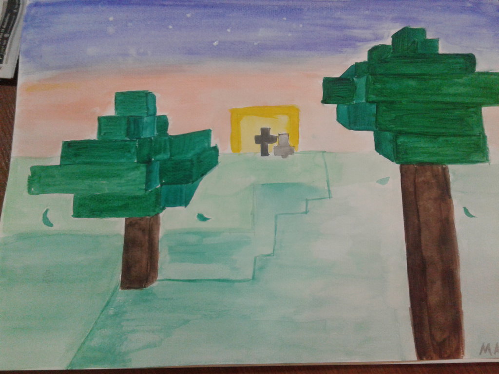 1024x768 Watercolor - Minecraft Watercolor