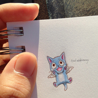 320x320 Mini Watercolor Happy From Fairy Tail! Aye Sir! - Mini Watercolor