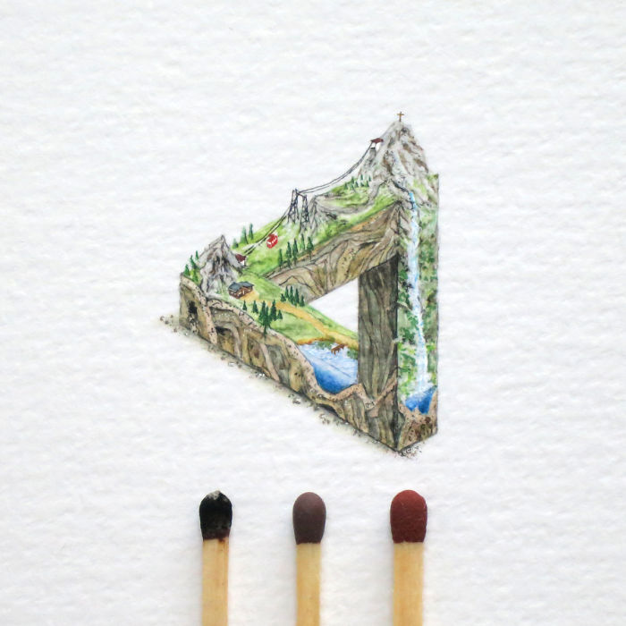 700x700 Tiny Paintings That I Create With Watercolor Bored Panda - Miniature Watercolor Paintings