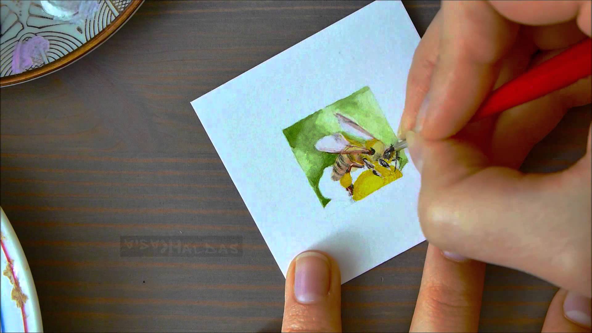 1920x1080 Tiny Spring 06 05 2015 [Miniature Watercolor Series, Painting 2 - Miniature Watercolor Paintings