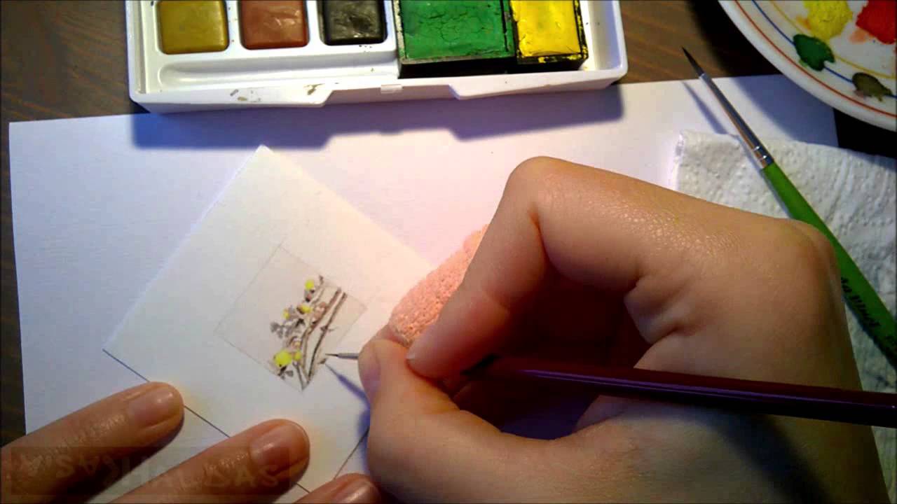 1280x720 Tiny Spring 10 04 2015 [Miniature Watercolor Series, Painting 2 - Miniature Watercolor Paintings
