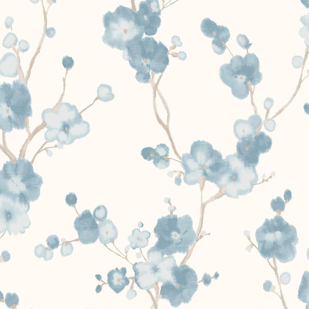 1000x1000 Watercolor Minimalist Blossoms Floral Blue And White Wallpaper - Minimalist Watercolor
