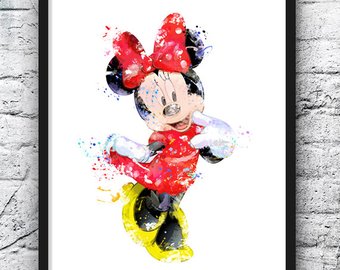 340x270 Mickey Watercolor Etsy Au - Minnie Mouse Watercolor
