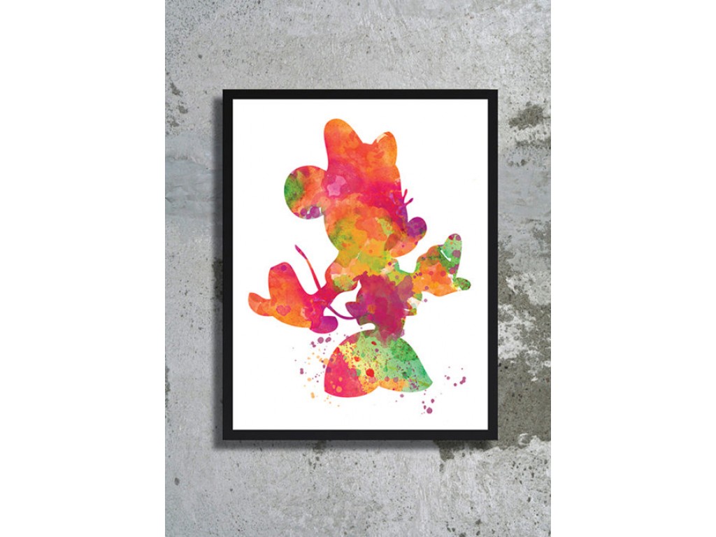 1024x768 Minnie Mouse Watercolor Archival Print Minnie Mickey Love Poster - Minnie Mouse Watercolor