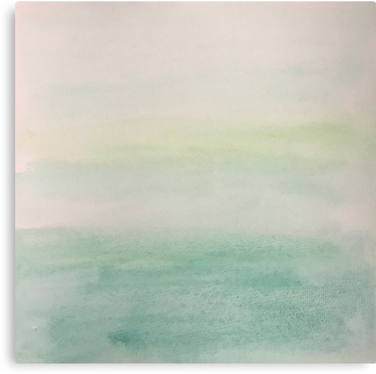 550x547 Ombre Mint Green Watercolor Hand Painted Effect Canvas Prints By - Mint Green Watercolor