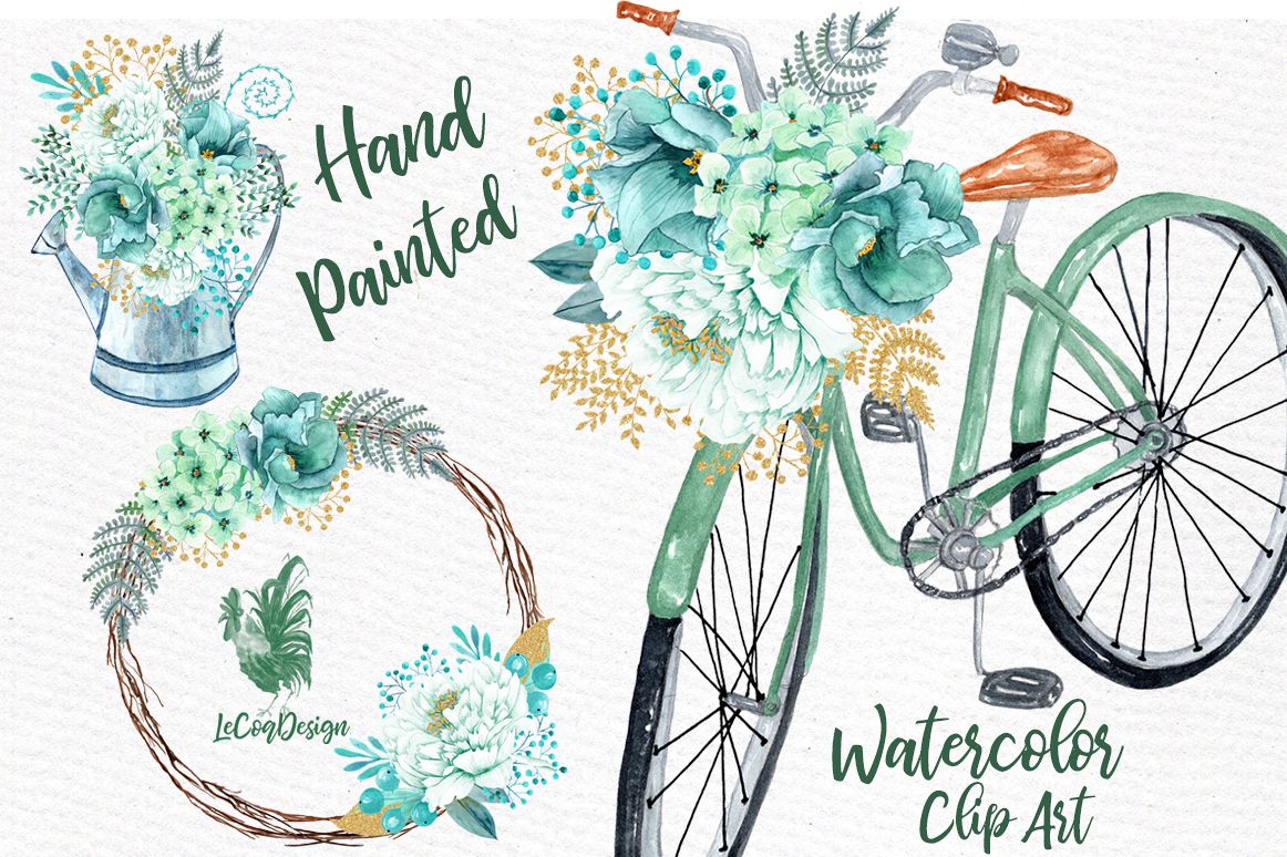 1162x774 Mint Watercolor Flowers Watercolor Clip Art Spring Flowers - Mint Watercolor Flowers