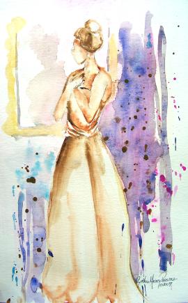 270x435 Cynthia Massey Parsons Watercolor Paintings - Mirror Watercolor