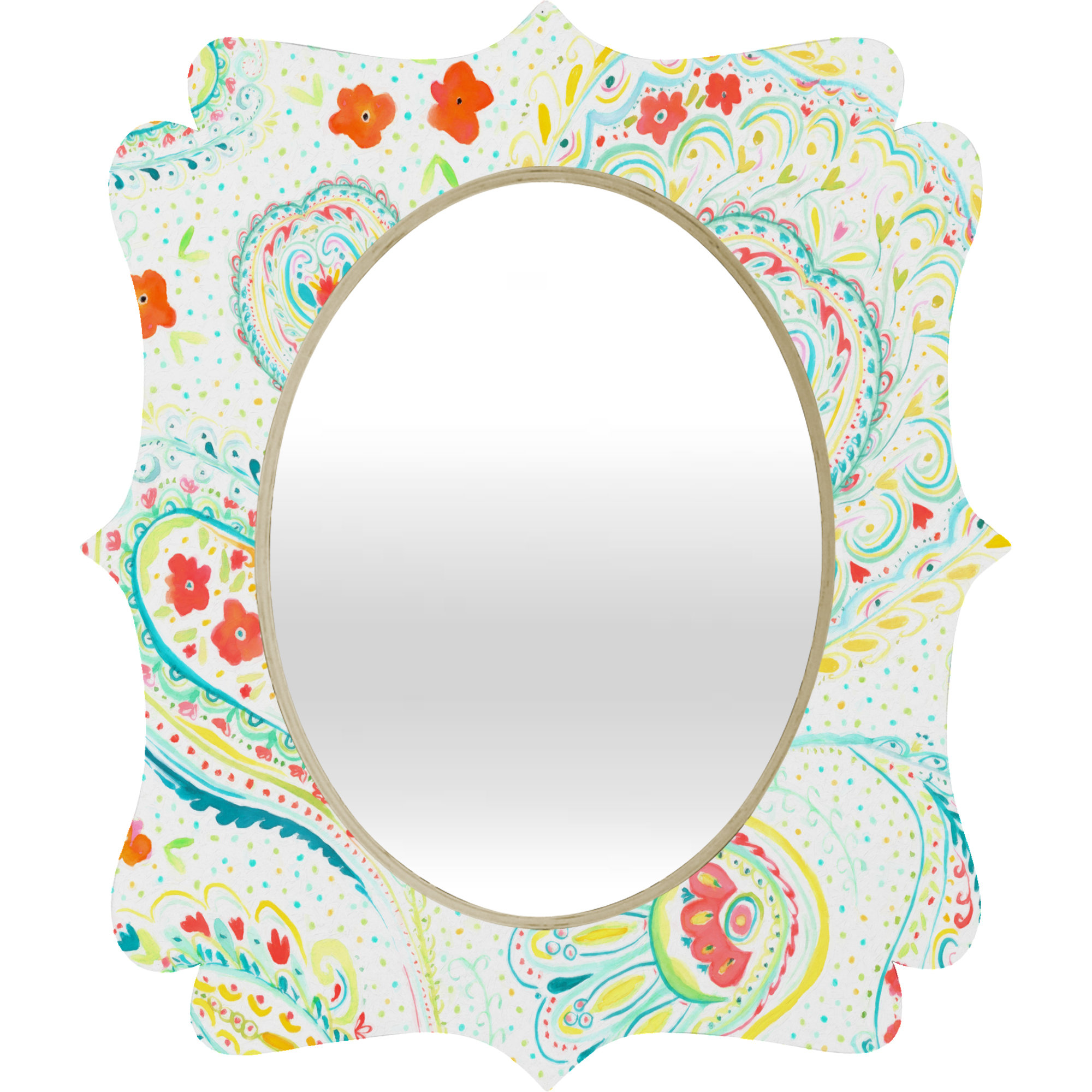 2000x2000 Deny Designs 2 Piece Jacqueline Maldonado Watercolor Paisley - Mirror Watercolor