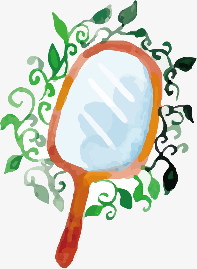 650x888 Watercolor Mirror Vector, Watercolor Vector, Mirror Vector, Hand - Mirror Watercolor