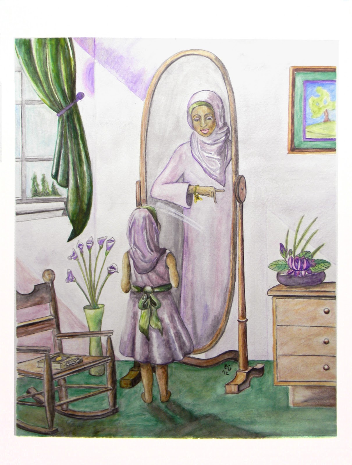1210x1600 Watercolor Painting Commission - Mirror Watercolor