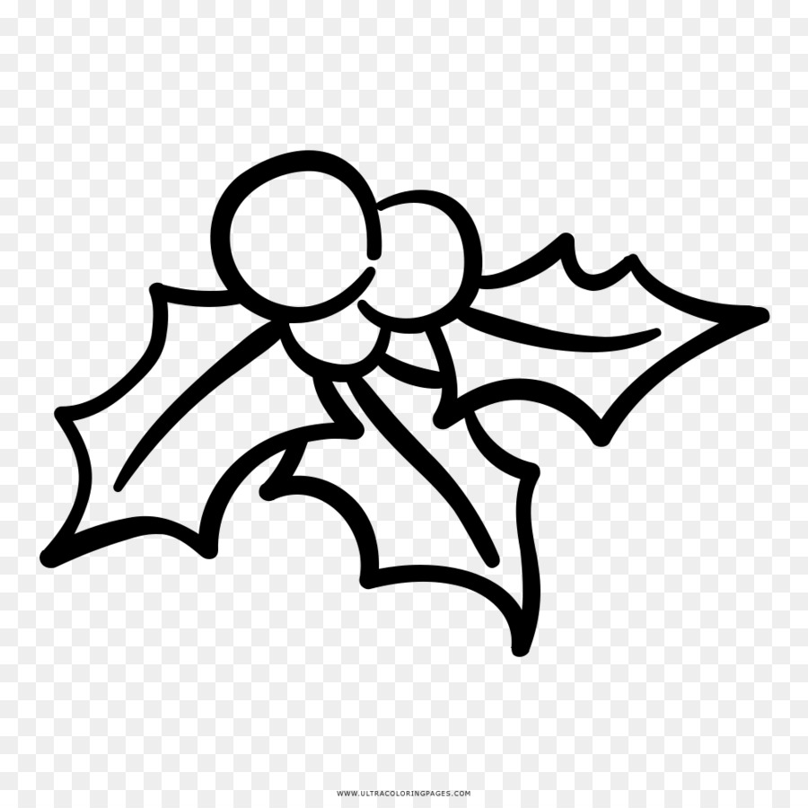 900x900 Christmas Mistletoe Coloring Book Page - Mistletoe Watercolor