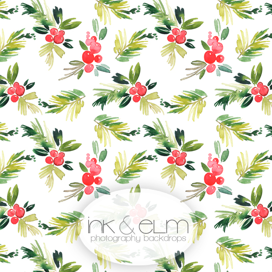533x533 Christmas Photography Backdrop Watercolor Mistletoe - Mistletoe Watercolor