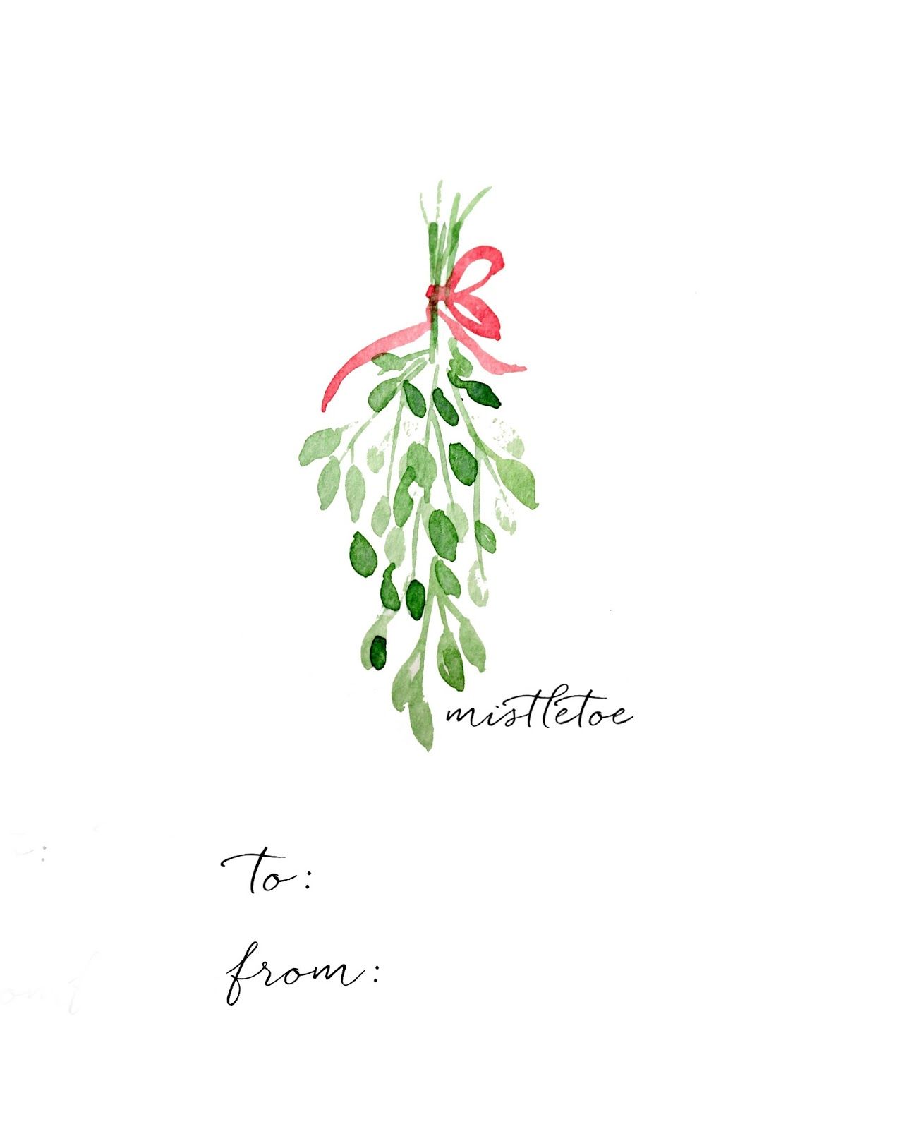 1280x1600 Watercolor Christmas Gift Tag Diy And Free Printables Christmas - Mistletoe Watercolor
