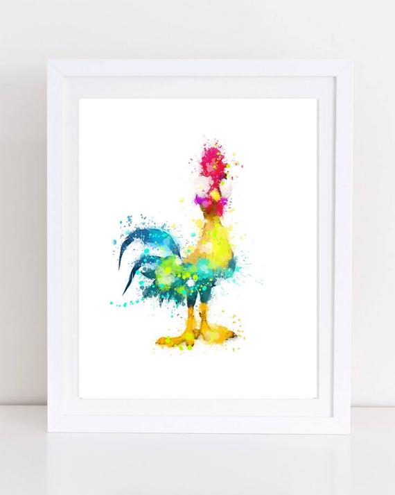 570x713 70% Moana Watercolor Watercolor Disney Poster Hey Hey Etsy - Moana Watercolor