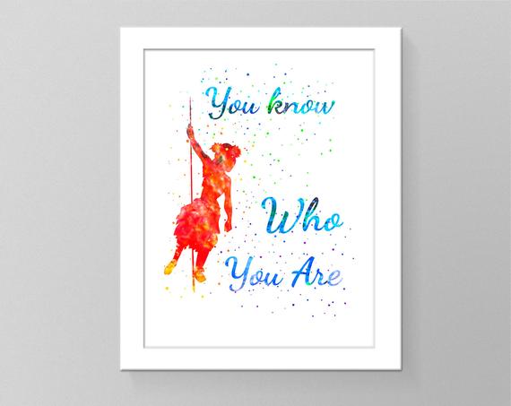 570x453 Moana Quotes Watercolor Printable Art Nursery Room Decor Kids Etsy - Moana Watercolor