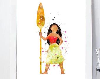 340x270 Moana Watercolor Etsy - Moana Watercolor