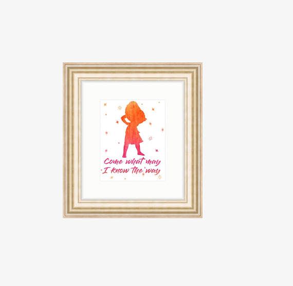 570x557 Disney Moana Watercolor Print - Moana Watercolor