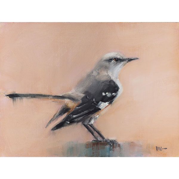 600x600 Mary Gregory Studio Mockingbird Art Work My Art - Mockingbird Watercolor
