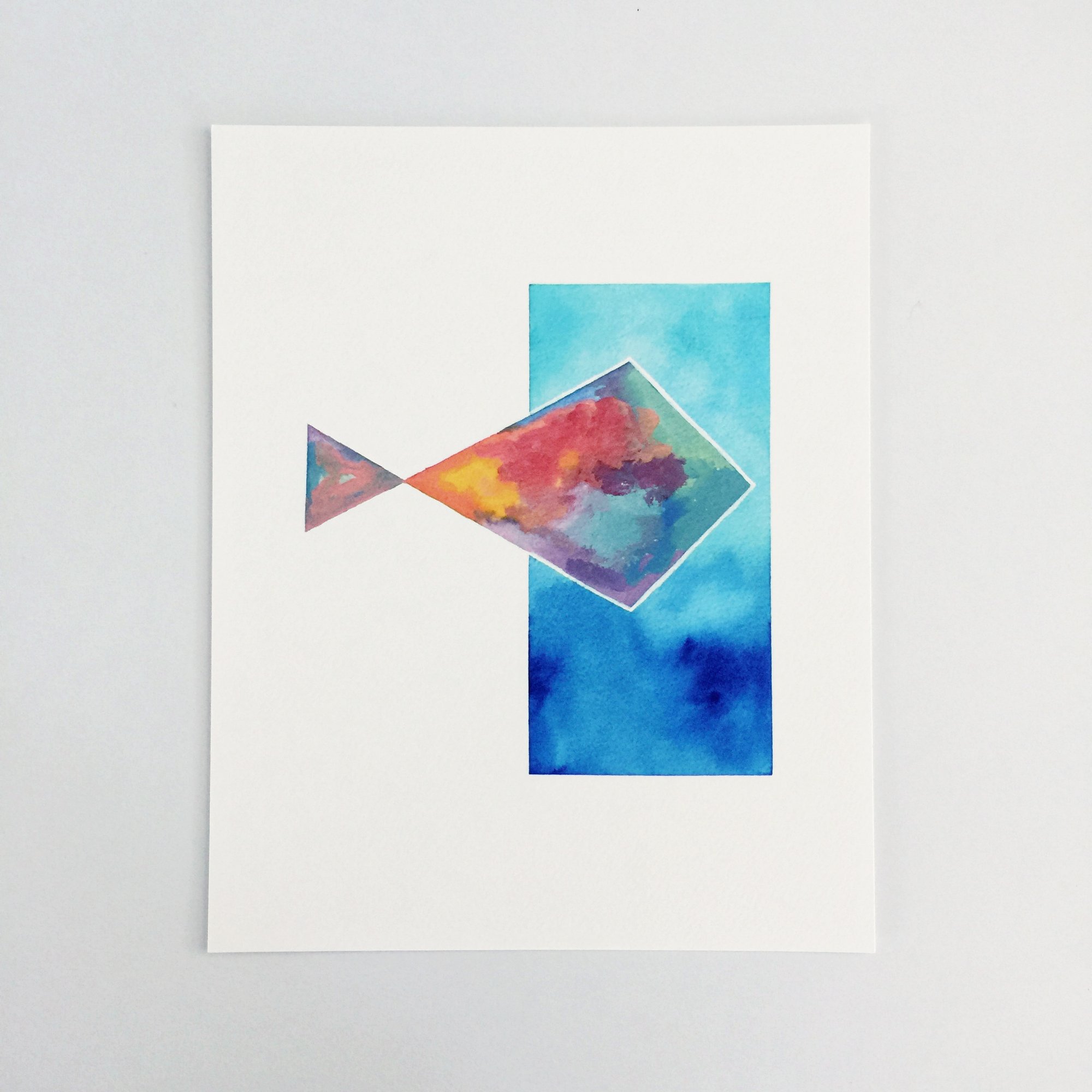 2000x2000 Day 40 Geometric Abstract Watercolor Art Print - Modern Abstract Watercolor Paintings
