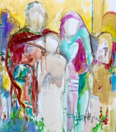 375x426 Original Abstract Expressionism Family Watercolor Paintings For - Modern Abstract Watercolor Paintings