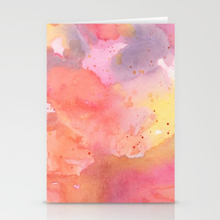 700x700 Sunset Color Palette Abstract Watercolor Painting Stationery Cards - Modern Abstract Watercolor Paintings