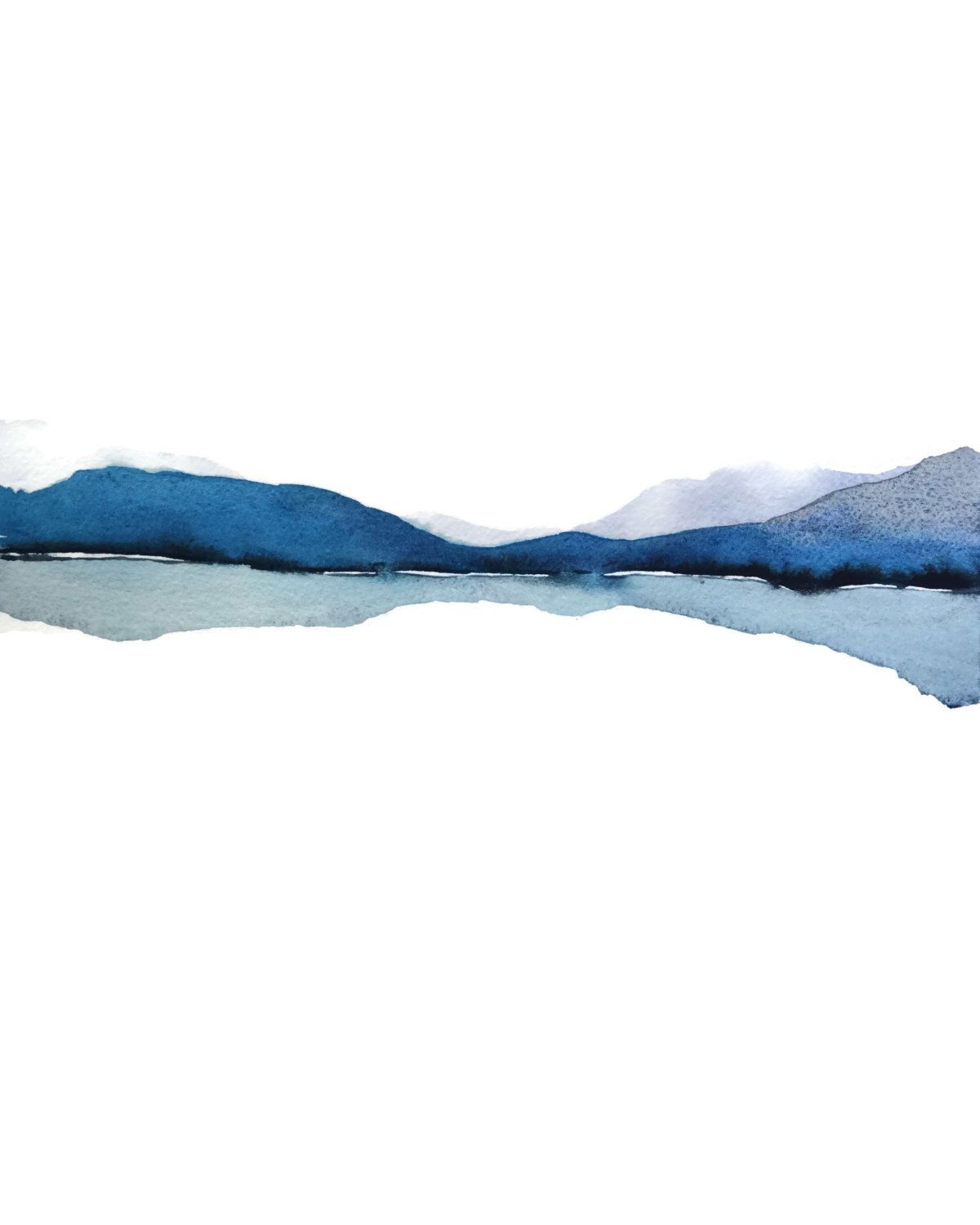 1200x1500 Abstract Landscape Watercolor Painting, Modern Watercolor Print - Modern Watercolor