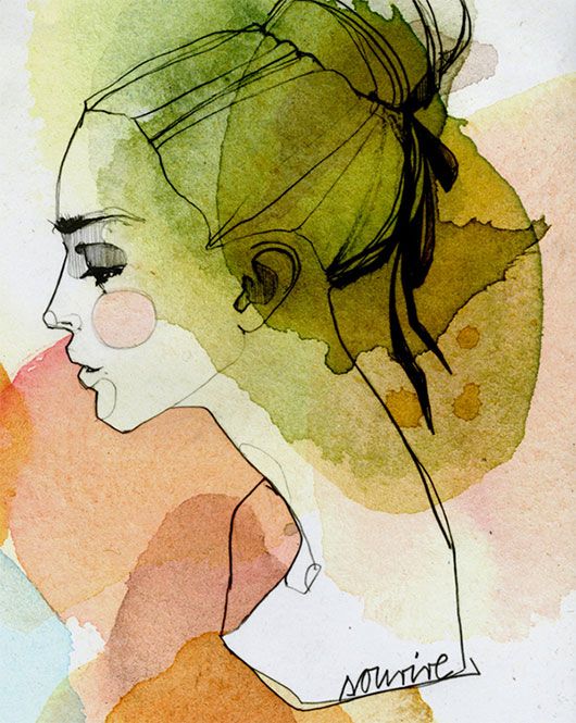 530x665 Modern Watercolor Portraits - Modern Watercolor Art