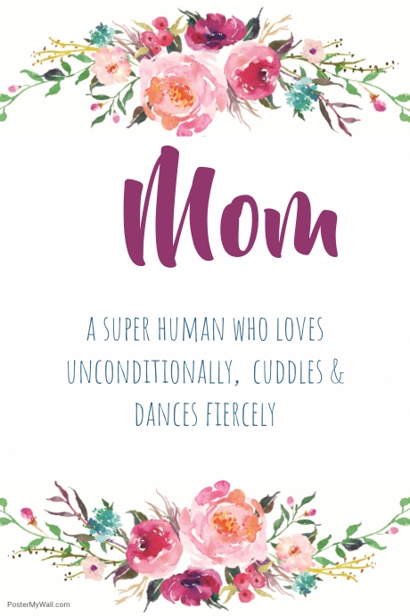 460x690 Mom Watercolor Wreath Template Postermywall - Mom Watercolor