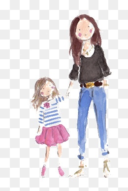 260x387 Mother And Daughter Png, Vectors, Psd, And Clipart For Free - Mom Watercolor