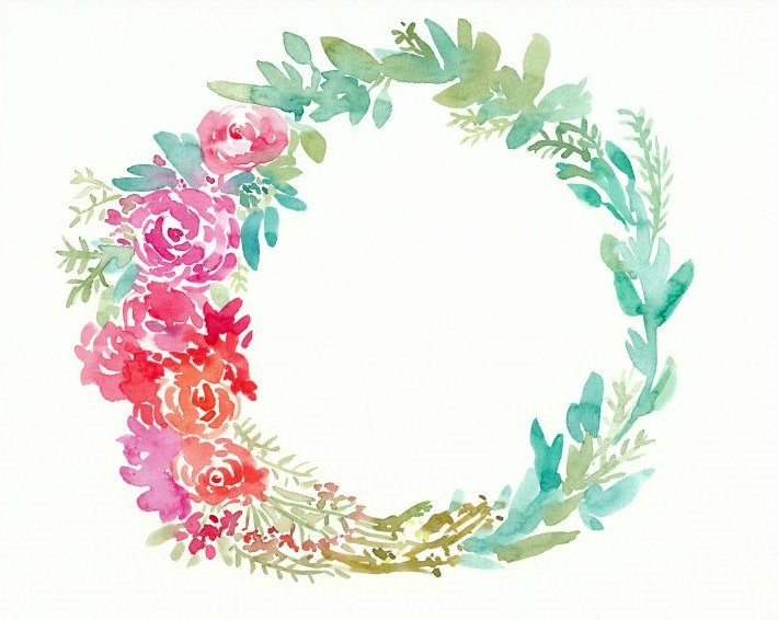 710x566 Watercolor Flower Wreaths For Mom - Mom Watercolor