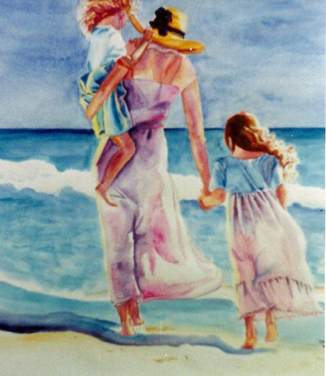 662x762 Beach Mom Watercolor - Mom Watercolor