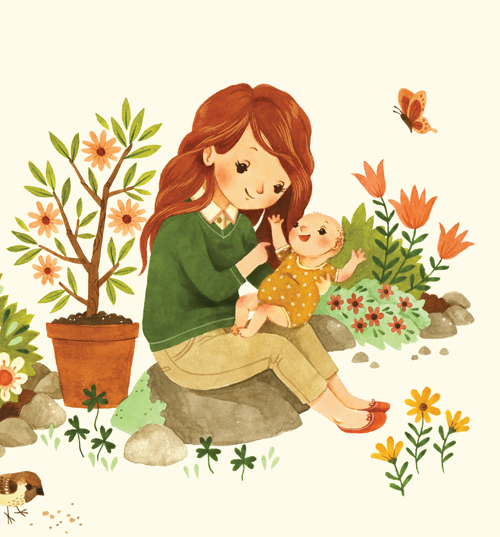 500x537 Bunny Roo Mom Amp Baby Garden Pg 30 31 Watercolor B... Trampt Library - Mom Watercolor