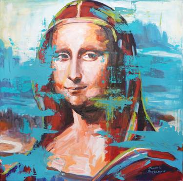 375x372 Mona Lisa Painting By Carmelo Margarone Saatchi Art - Mona Lisa Watercolor