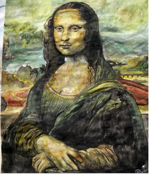 489x568 Mona Lisa Watercolor By Caposelu - Mona Lisa Watercolor