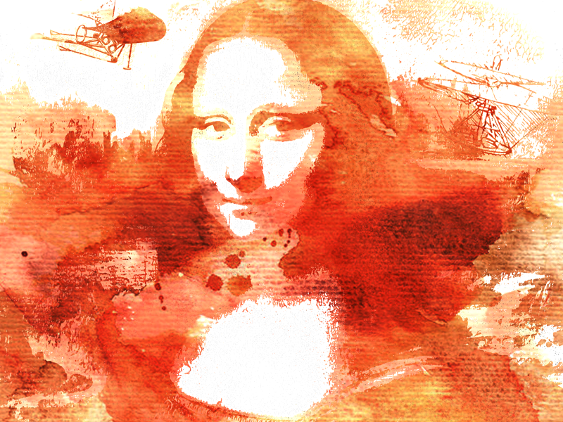 800x600 Mona Lisa In Watercolors By Phileas Dazeley Gaist - Mona Lisa Watercolor