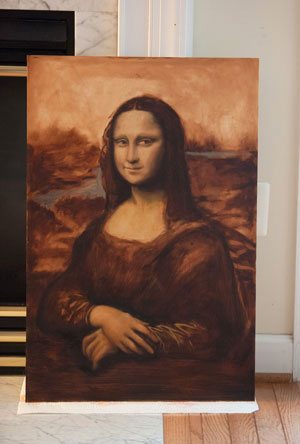 300x444 Painting The Mona Lisa A Portrait Painting Commission By Mark E - Mona Lisa Watercolor