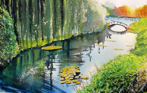 570x359 Monet Watercolor Paintings - Monet Watercolor