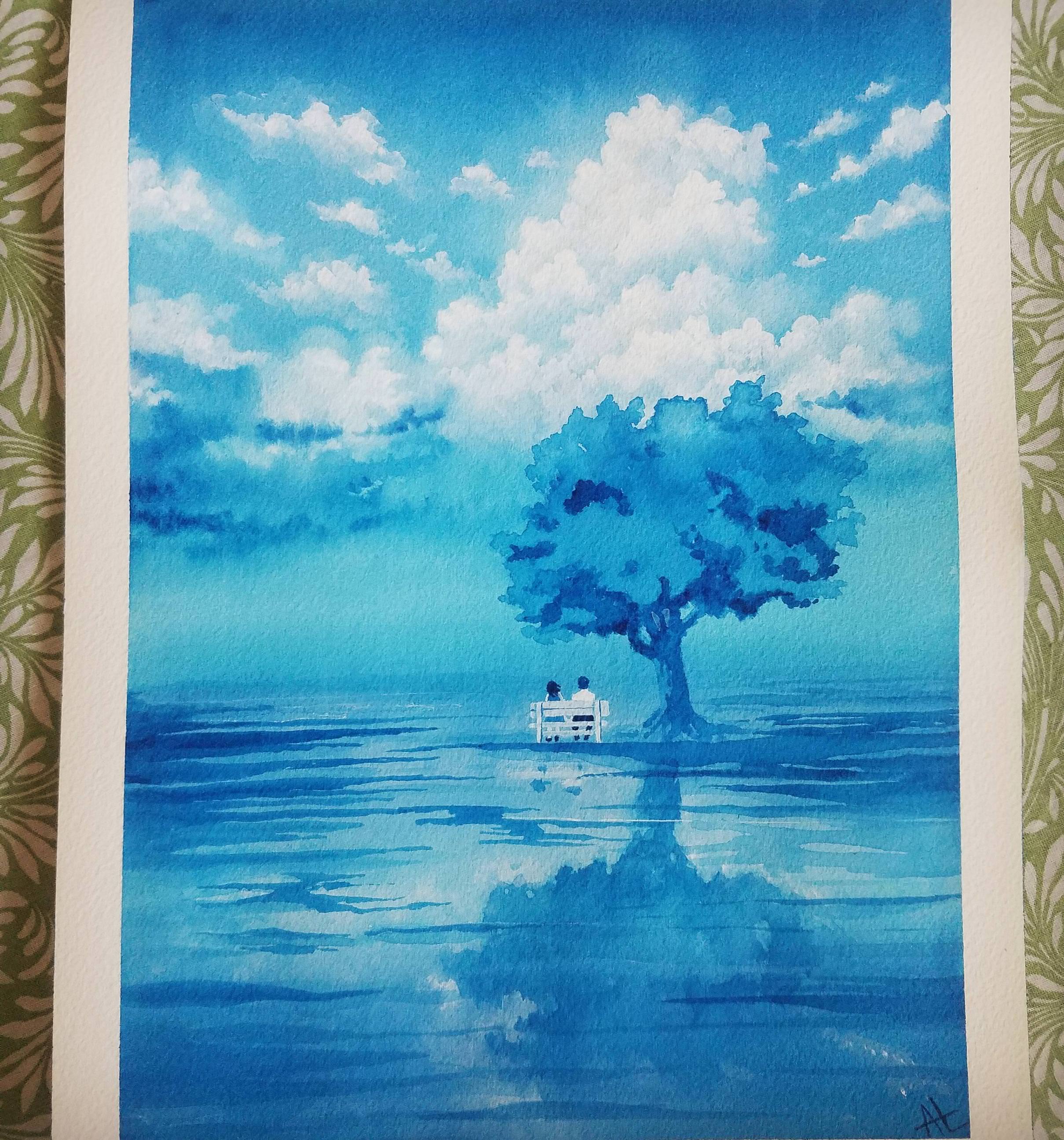 2419x2591 Tried Out A Monochromatic Painting For The First Time! Watercolor - Monochromatic Watercolor
