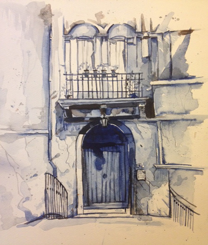 408x480 Watercolor Monochrome - Monochromatic Watercolor