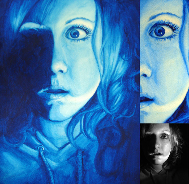 800x781 First Watercolor Monochromatic By Dreamerwhit - Monochromatic Watercolor Paintings