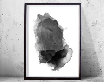 340x270 Black White Painting Etsy - Monochrome Watercolor